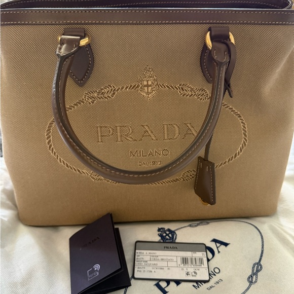 Prada Jacquard Canvas Tote NWOT - Picture 4 of 5